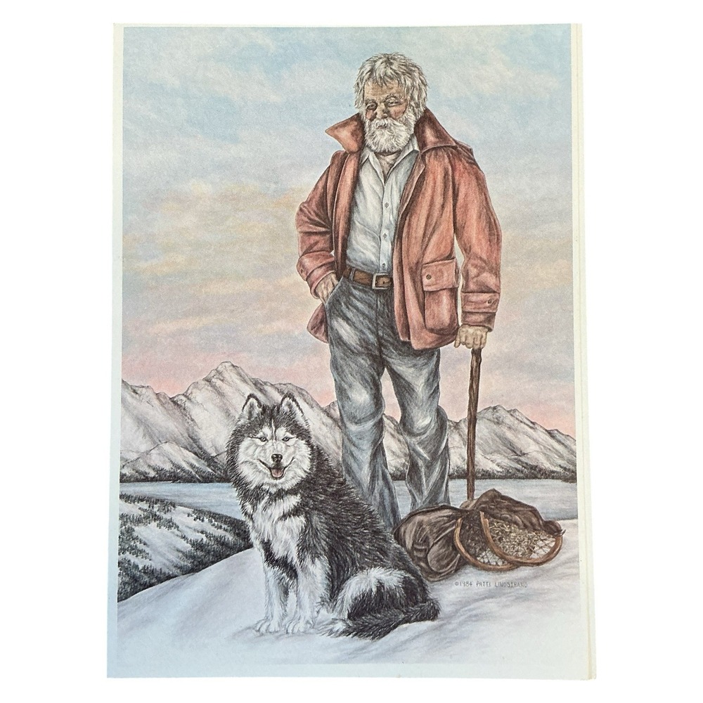 1984 Patti Lindstrand‎ Serenity Alaska Sourdough Studio Greeting Card Husky Art